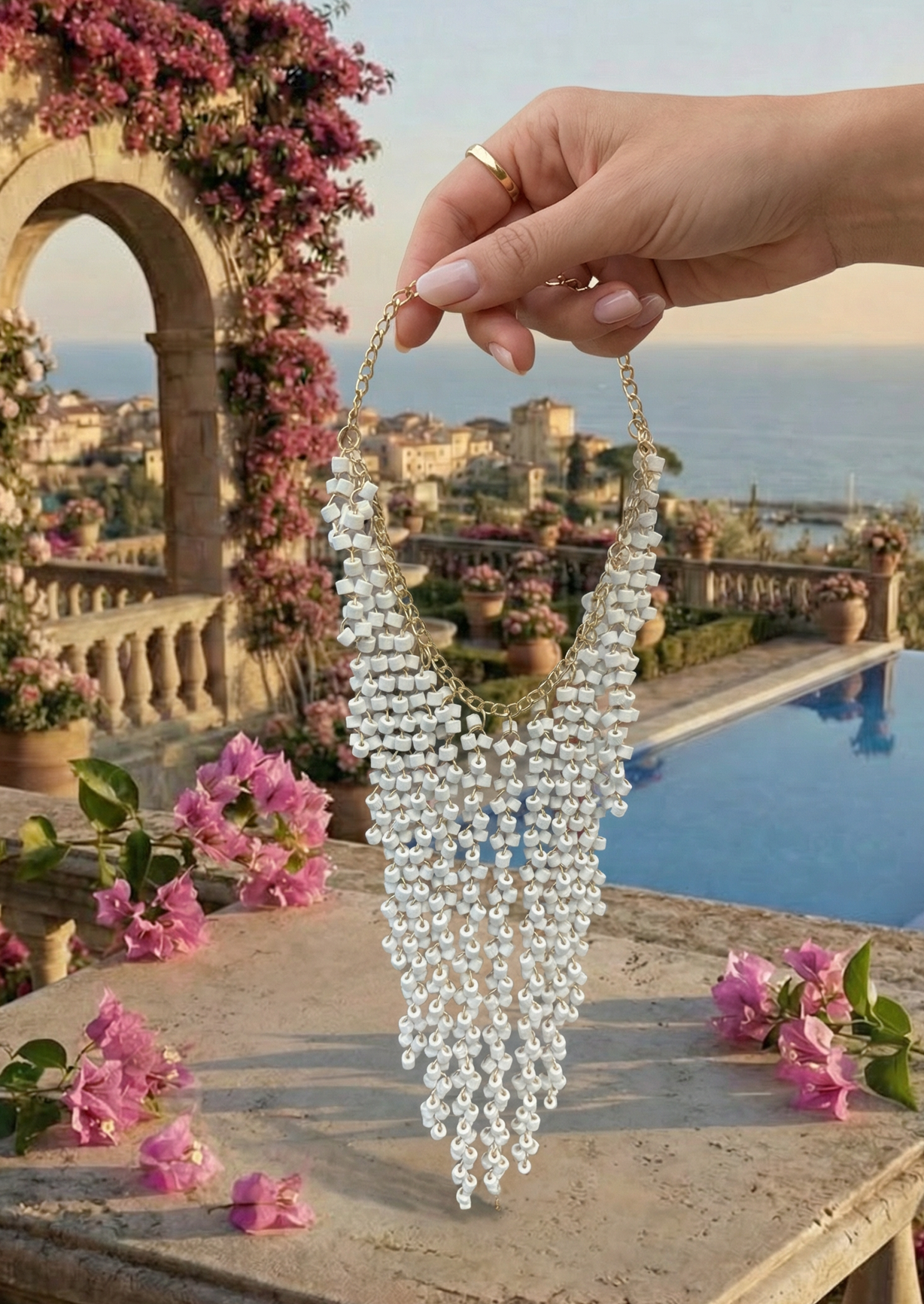 Collar Bolitas Madera