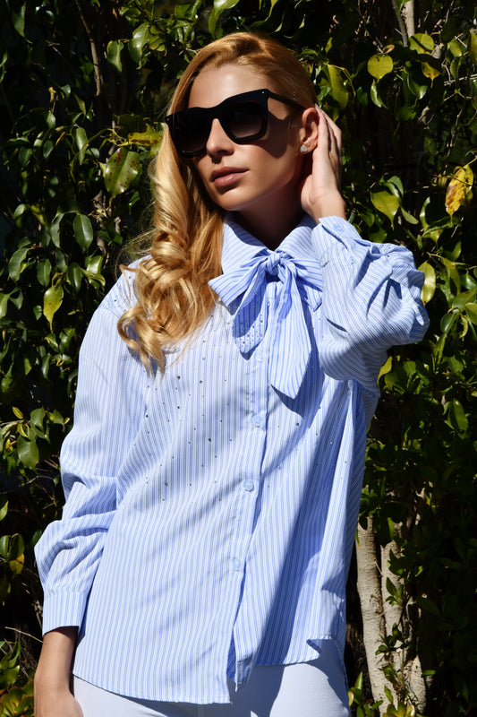 Camisa Stripped Bow