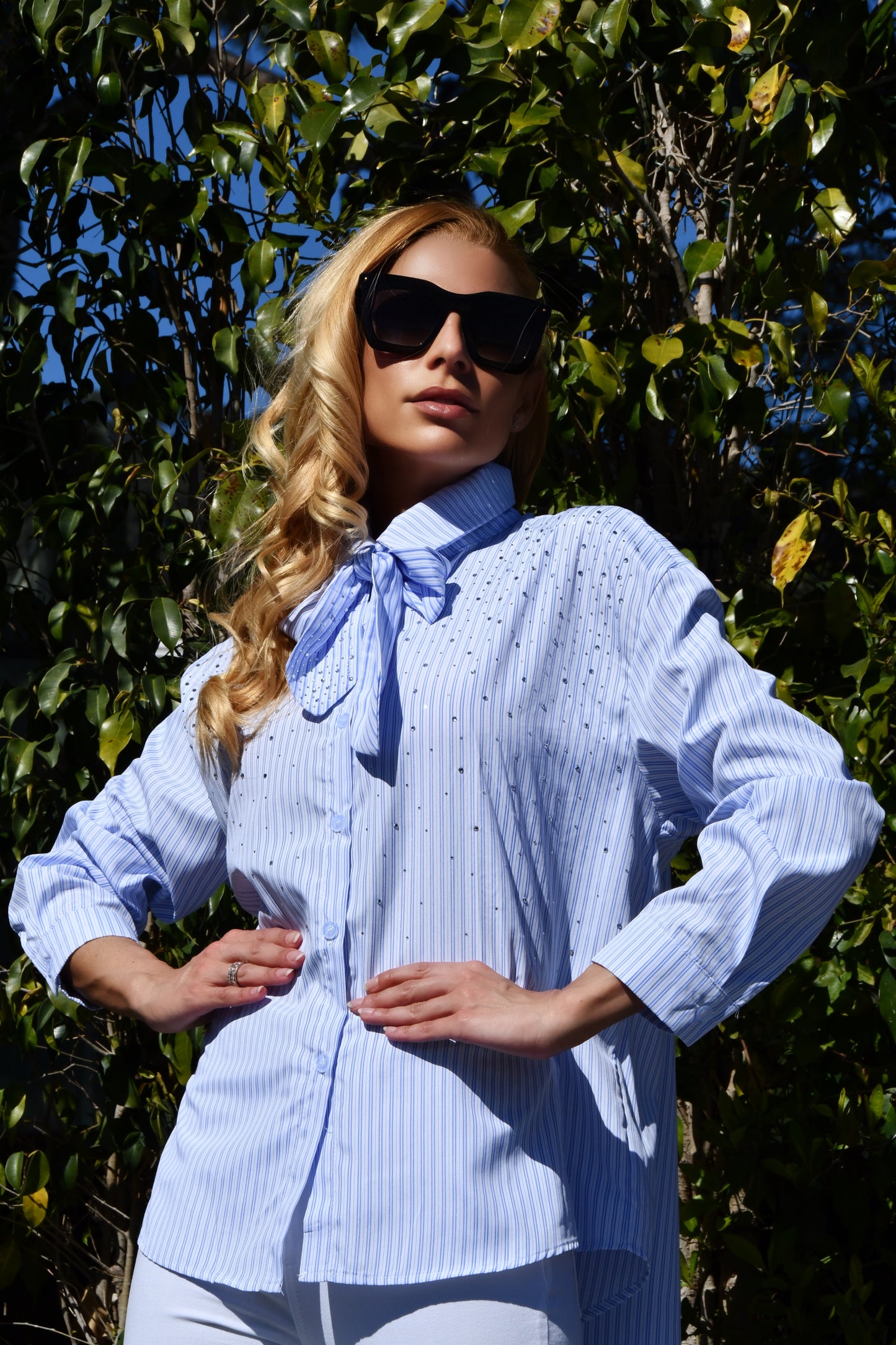 Camisa Stripped Bow