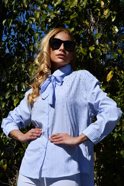 Camisa Stripped Bow